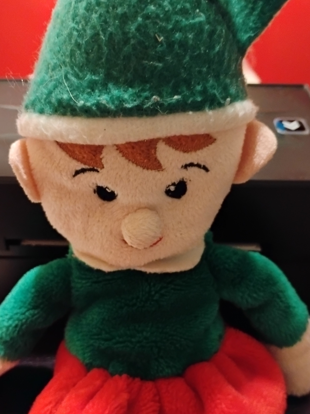 Green Elf Plush Doll for Kids - Soft Holiday Stuffed Toy Vintage